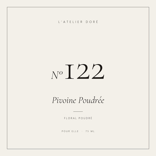 L’Atelier Doré N°122 – Pivoine Poudrée, parfum 75 ml