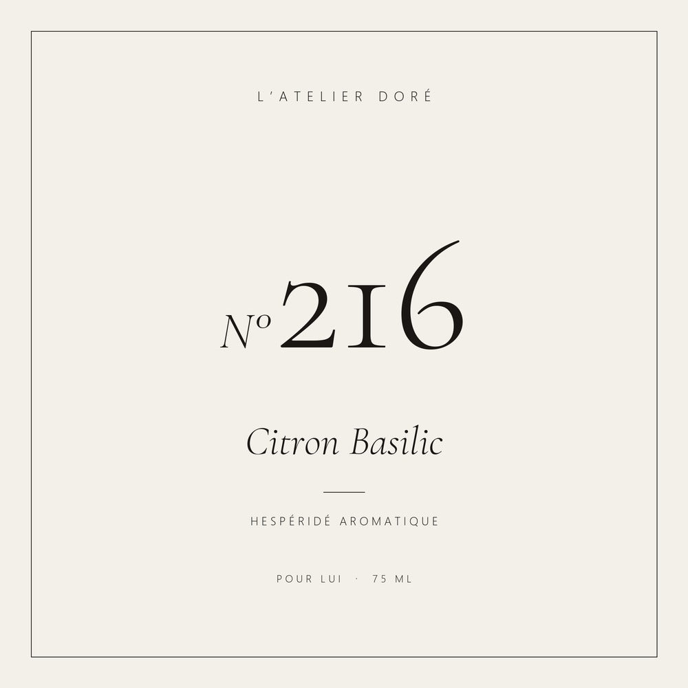 L’Atelier Doré N°216 – Citron Basilic, parfum 75 ml
