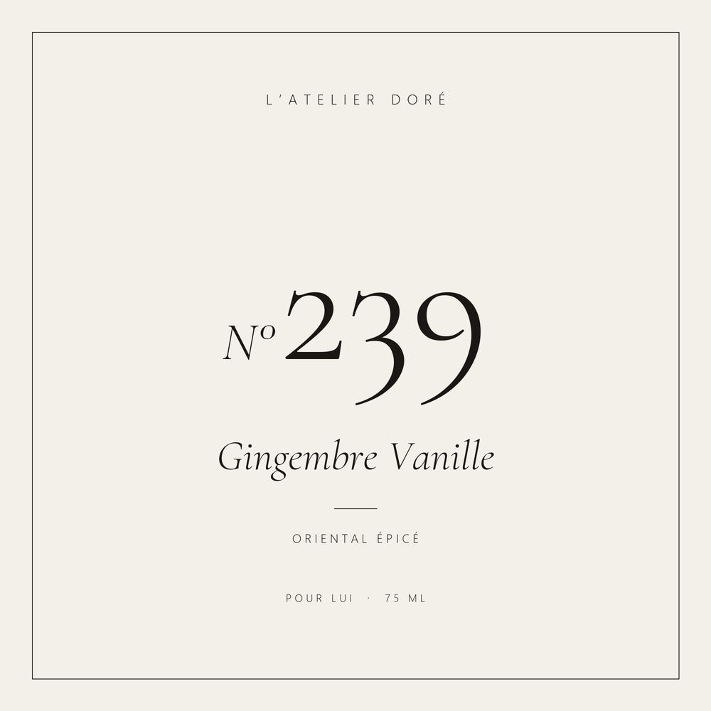 L’Atelier Doré N°239 – Gingembre Vanille, parfum 75 ml